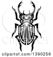 Black And White Tribal Styled Stag Beetle