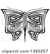 Poster, Art Print Of Black And White Tribal Styled Butterfly Or Moth
