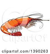 Clipart Of A Prawn Or Shrimp Royalty Free Vector Illustration