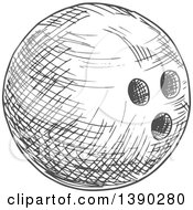 Poster, Art Print Of Gray Sketched Bowling Ball