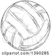 Poster, Art Print Of Gray Sketched Volleyball