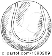 Poster, Art Print Of Gray Sketched Tennis Ball