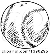 Poster, Art Print Of Sketched Gray Baseball