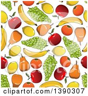 Clipart Of A Seamless Background Pattern Of Fruits Royalty Free Vector Illustration by Vector Tradition SM