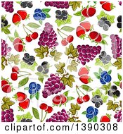 Seamless Background Pattern Of Fruits
