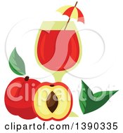 Clipart Of A Cocktail And Apples Royalty Free Vector Illustration