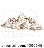 Poster, Art Print Of Sketched Landscape Of Mountains