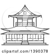 Clipart Of A Sketched Gray Toji Temple Royalty Free Vector Illustration