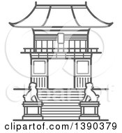 Poster, Art Print Of Sketched Gray Eva Gate Of Kiyomizu-Dera Temple