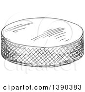 Poster, Art Print Of Gray Sketched Hockey Puck