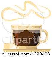Hot Espresso Coffee Drink In A Glass