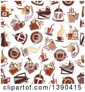 Poster, Art Print Of Seamless Background Pattern Of Coffee