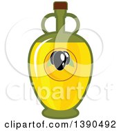 Clipart Of A Bottle Of Olive Oil Royalty Free Vector Illustration by Vector Tradition SM