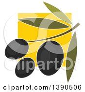 Clipart Of A Branch With Black Olives Royalty Free Vector Illustration