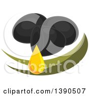Clipart Of Black Olives And Leaves Royalty Free Vector Illustration