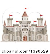 Clipart Of A Castle Royalty Free Vector Illustration