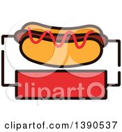 Clipart Of A Hot Dog With Text Space Royalty Free Vector Illustration
