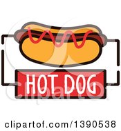 Clipart Of A Hot Dog With Text Royalty Free Vector Illustration