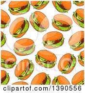 Clipart Of A Seamless Background Pattern Of Cheeseburgers Royalty Free Vector Illustration