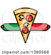 Clipart Of A Slice Of Pizza With Text Space Royalty Free Vector Illustration