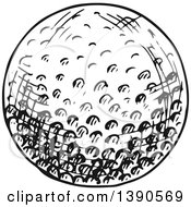 Clipart Of A Sketched Gray Golf Ball Royalty Free Vector Illustration