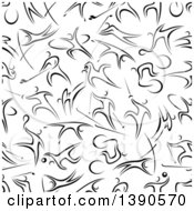 Poster, Art Print Of Seamless Background Pattern Of Black And White Athletic People
