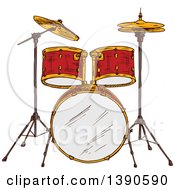 Poster, Art Print Of Sketched Drum Set