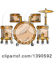 Poster, Art Print Of Sketched Drum Set