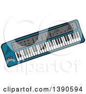 Clipart Of A Sketched Music Keyboard Royalty Free Vector Illustration