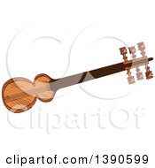 Clipart Of A Sketched Sarod Royalty Free Vector Illustration