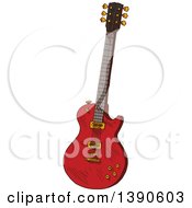 Clipart Of A Sketched Guitar Royalty Free Vector Illustration by Vector Tradition SM