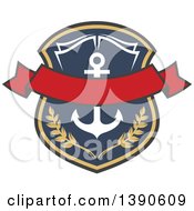 Clipart Of A College Or University Design Of Book Pages And An Anchor In A Shield Royalty Free Vector Illustration