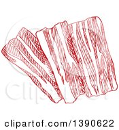 Clipart Of Sketched Bacon Royalty Free Vector Illustration by Vector Tradition SM