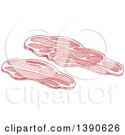 Clipart Of A Sketched Grilled Pork Chop Royalty Free Vector Illustration by Vector Tradition SM