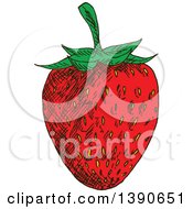 Poster, Art Print Of Sketched Strawberry