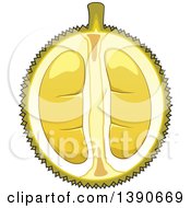 Clipart Of A Durian Fruit Royalty Free Vector Illustration