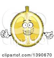 Clipart Of A Durian Fruit Character Royalty Free Vector Illustration