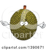 Clipart Of A Durian Fruit Character Royalty Free Vector Illustration
