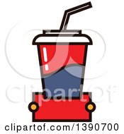Clipart Of A Fountain Soda With Text Space Royalty Free Vector Illustration