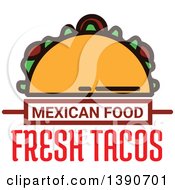 Clipart Of A Taco With Text Royalty Free Vector Illustration