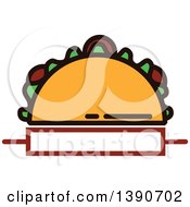 Clipart Of A Taco With Text Space Royalty Free Vector Illustration