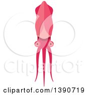 Clipart Of A Pink Squid Royalty Free Vector Illustration