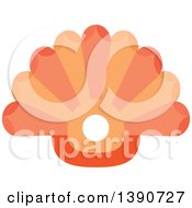 Clipart Of An Orange Sea Shell Royalty Free Vector Illustration