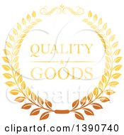 Clipart Of A Gradient Golden Retail Wreath With Text Royalty Free Vector Illustration