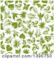 Poster, Art Print Of Seamless Background Pattern Of Green Leaves