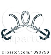 Clipart Of A Rope With Anchors Royalty Free Vector Illustration