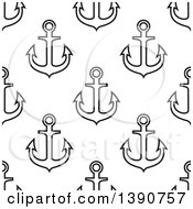 Poster, Art Print Of Seamless Background Pattern Of Anchors