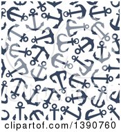 Poster, Art Print Of Seamless Background Pattern Of Gray Anchors