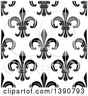Poster, Art Print Of Seamless Background Pattern Of Black And White Fleur De Lis