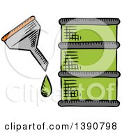 Clipart Of A Sketched Barrel Of Bio Fuel Royalty Free Vector Illustration by Vector Tradition SM